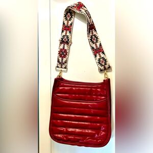 Ah-dorned Sarah Quilted Faux Leather Messenger bag, great condition